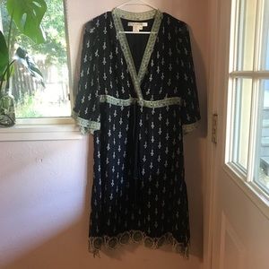 100% Silk Studio M Patterned Dress